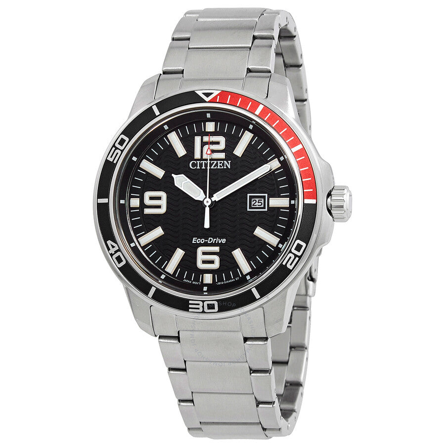 Citizen Eco-Drive Black Dial Stainless Steel Men's Watch AW1520-51E - The Watches Men & Co