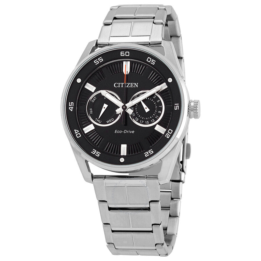 Citizen Eco-Drive Black Dial Stainless Steel Men's Watch BU4027-88E - The Watches Men & Co