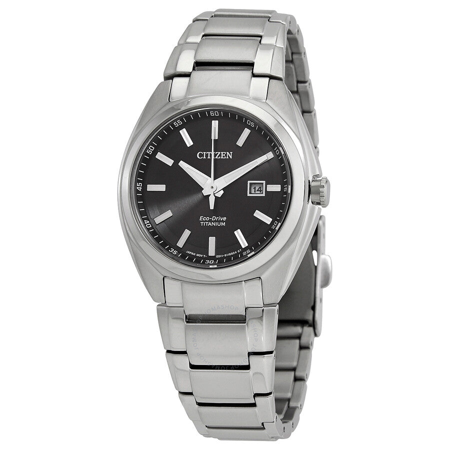 Citizen Eco Drive Black Dial Titanium Ladies Watch EW2210-53E - The Watches Men & Co