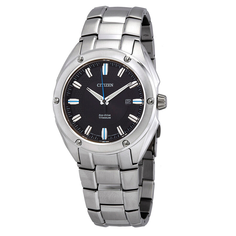 Citizen Eco-Drive Black Dial Titanium Men's Watch BM7130-58E