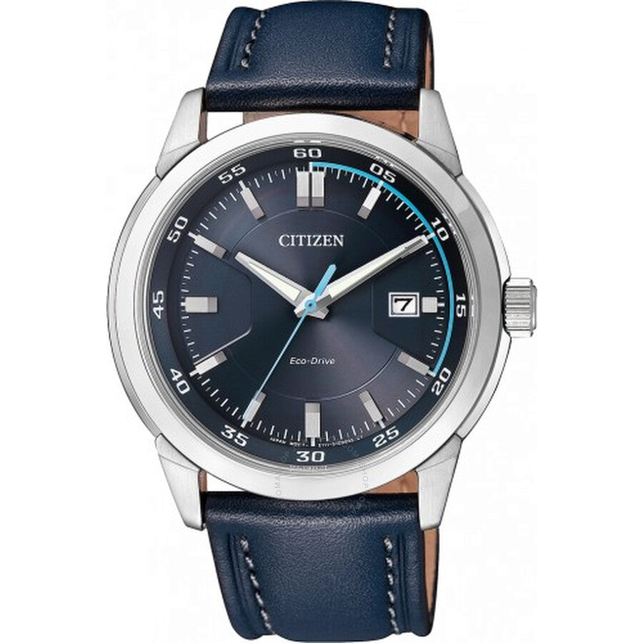 Citizen Eco-Drive Blue Dial Blue Leather Men's Watch BM7140-11L - The Watches Men & Co
