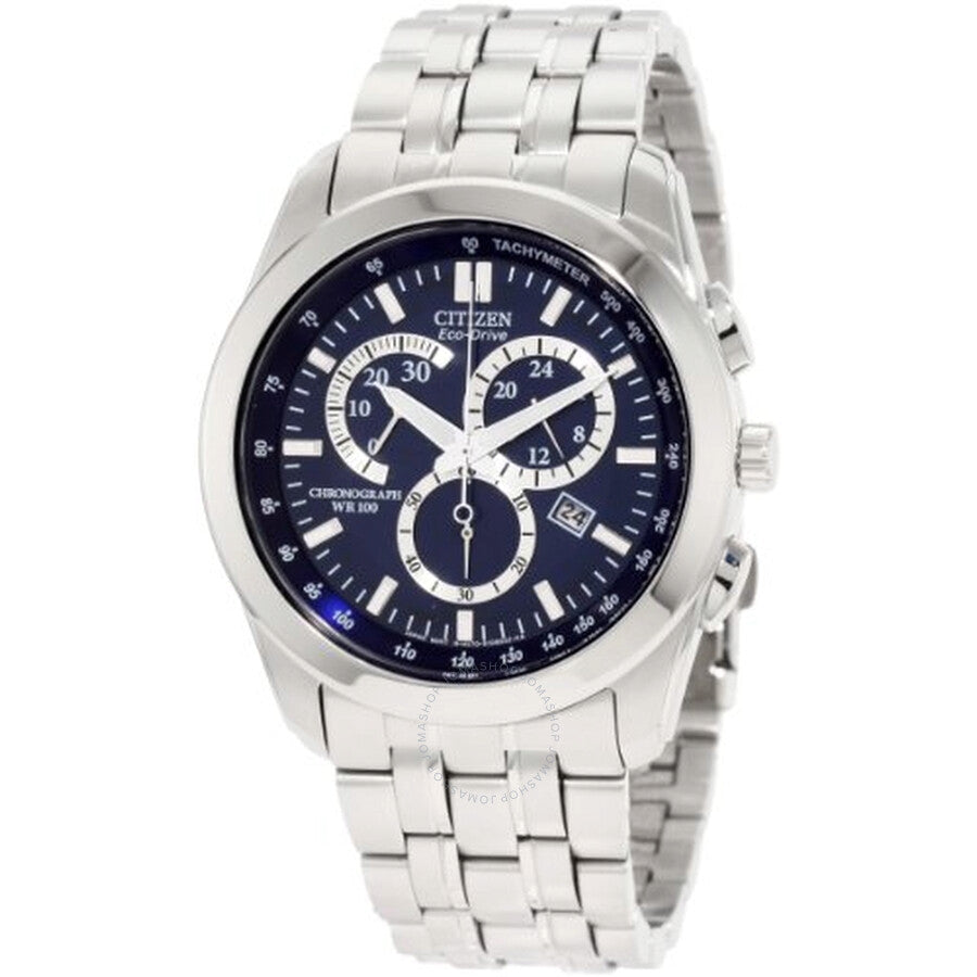 Citizen Eco-Drive Reloj de hombre de acero inoxidable con esfera azul AT1180-56L
