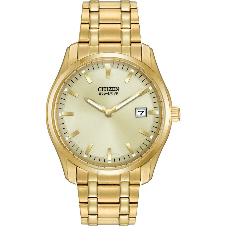 Citizen Eco-Drive Chamagne Dial Gold-Tone Stainless Steel Men's Watch AU1042-53P