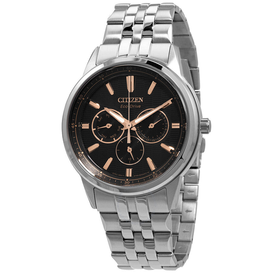 Citizen Eco-Drive Chronograph Black Dial Stainless Steel Men's Watch BU2071-87E - The Watches Men & Co