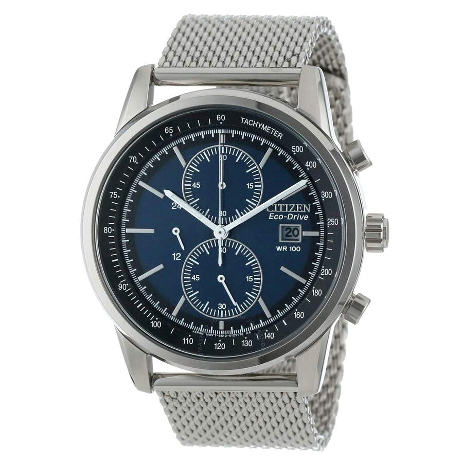 Citizen Eco Drive Chronograph Blue Dial Stainless Steel Men's Watch CA0331-56L