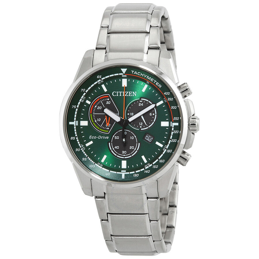 Citizen Eco-Drive Chronograph Green Dial Men's Watch AT1190-87X - The Watches Men & Co