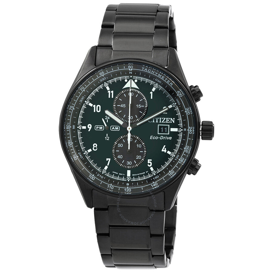 Citizen Eco-Drive Chronograph Green Dial Men's Watch CA0775-87X - The Watches Men & Co