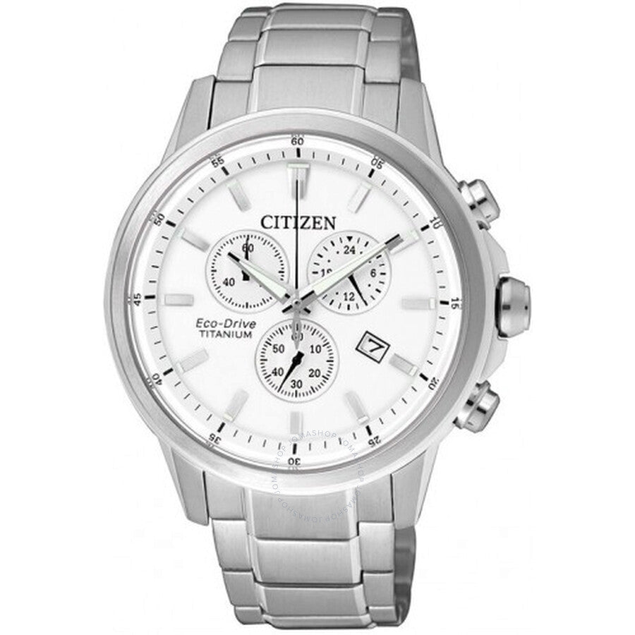Citizen Eco-Drive Chronograph White Dial Men's Watch AT2340-81A - The Watches Men & Co