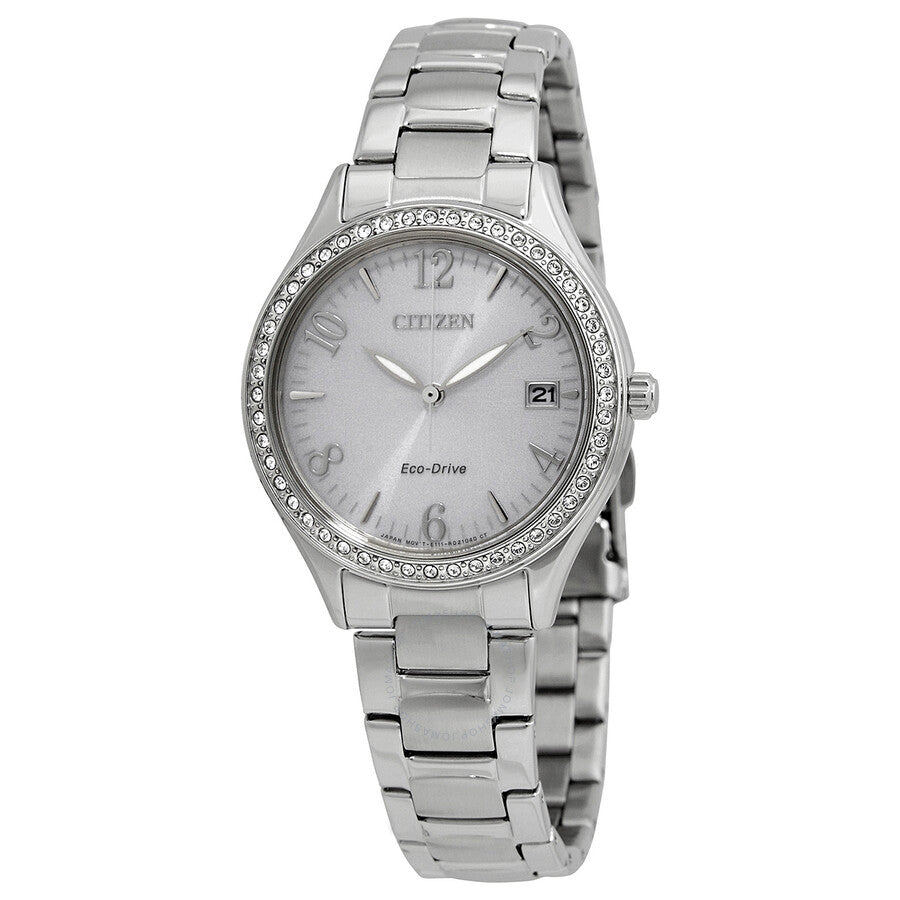 Citizen Eco Drive Classic Silver Dial Stainless Steel Ladies Watch EO1181-55A - The Watches Men & Co