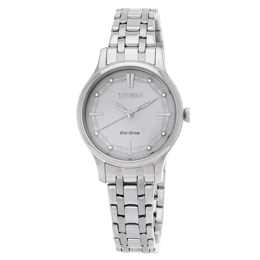 Citizen Eco-Drive Crystal White Dial Ladies Watch EM0890-85A - The Watches Men & Co