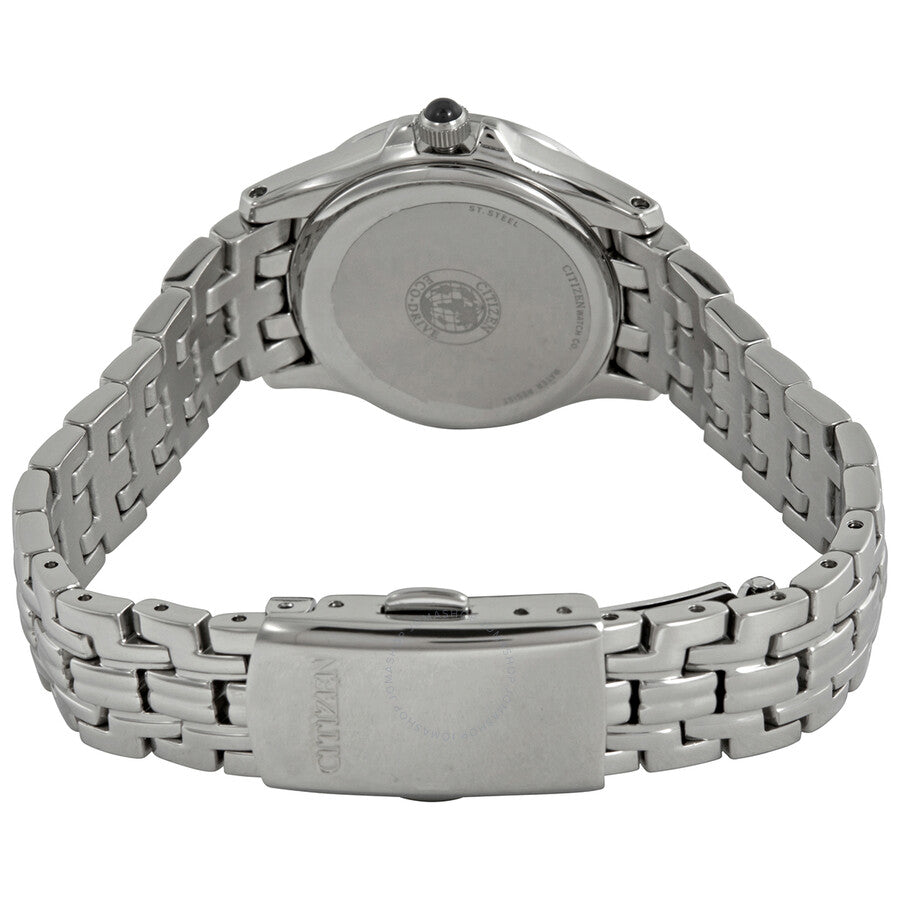 Reloj Citizen Eco-Drive para mujer con esfera de nácar blanca y cristal EW1220-55D