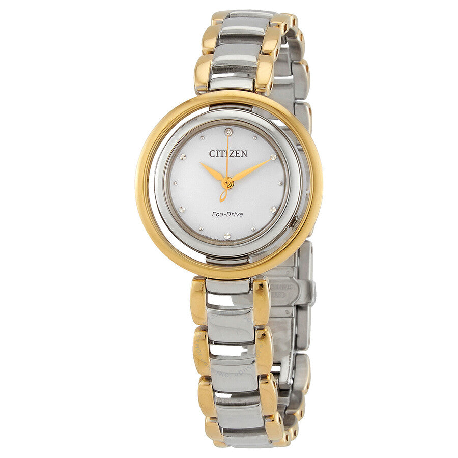 Citizen Eco-Drive Diamond White Dial Ladies Watch EM0664-84A - The Watches Men & Co