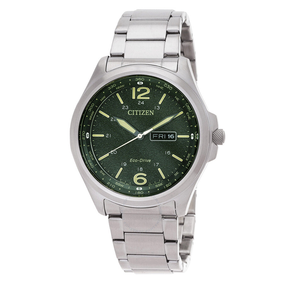 Citizen Eco-Drive Green Dial Men's Watch AW0110-82X - The Watches Men & Co