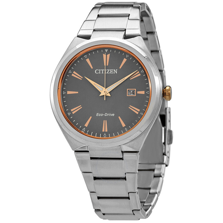 Citizen Eco-Drive Grey Dial Stainless Steel Men's Watch AW1376-55H - The Watches Men & Co