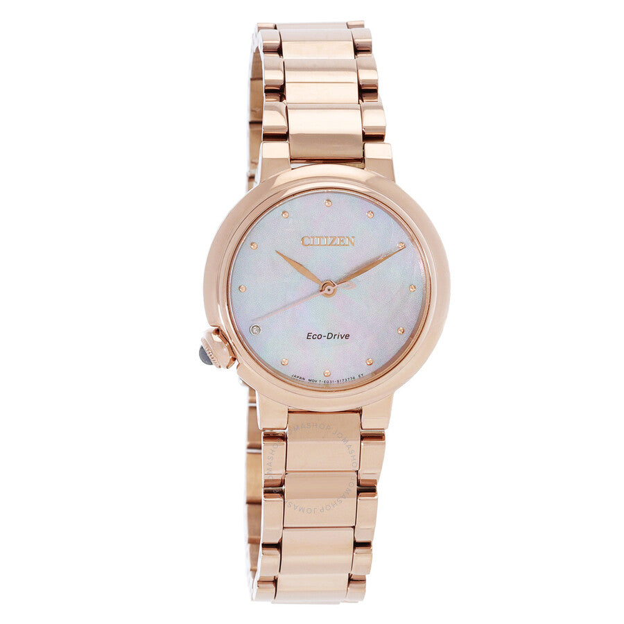Citizen Eco-Drive Mother of Pearl Dial Ladies Watch EM0912-84Y - The Watches Men & Co