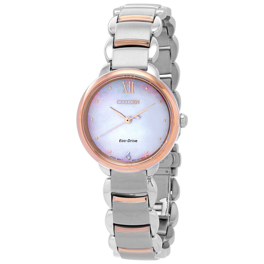 Citizen Eco-Drive Mother of Pearl Dial Ladies Watch EM0924-85Y - The Watches Men & Co