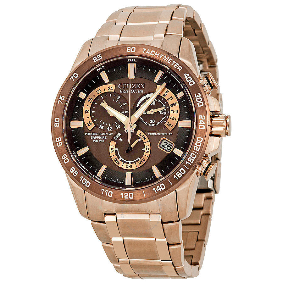 Citizen Eco-Drive Perpetual Calendar Chronograph Atomic Synchronization Men's Watch AT4106-52X