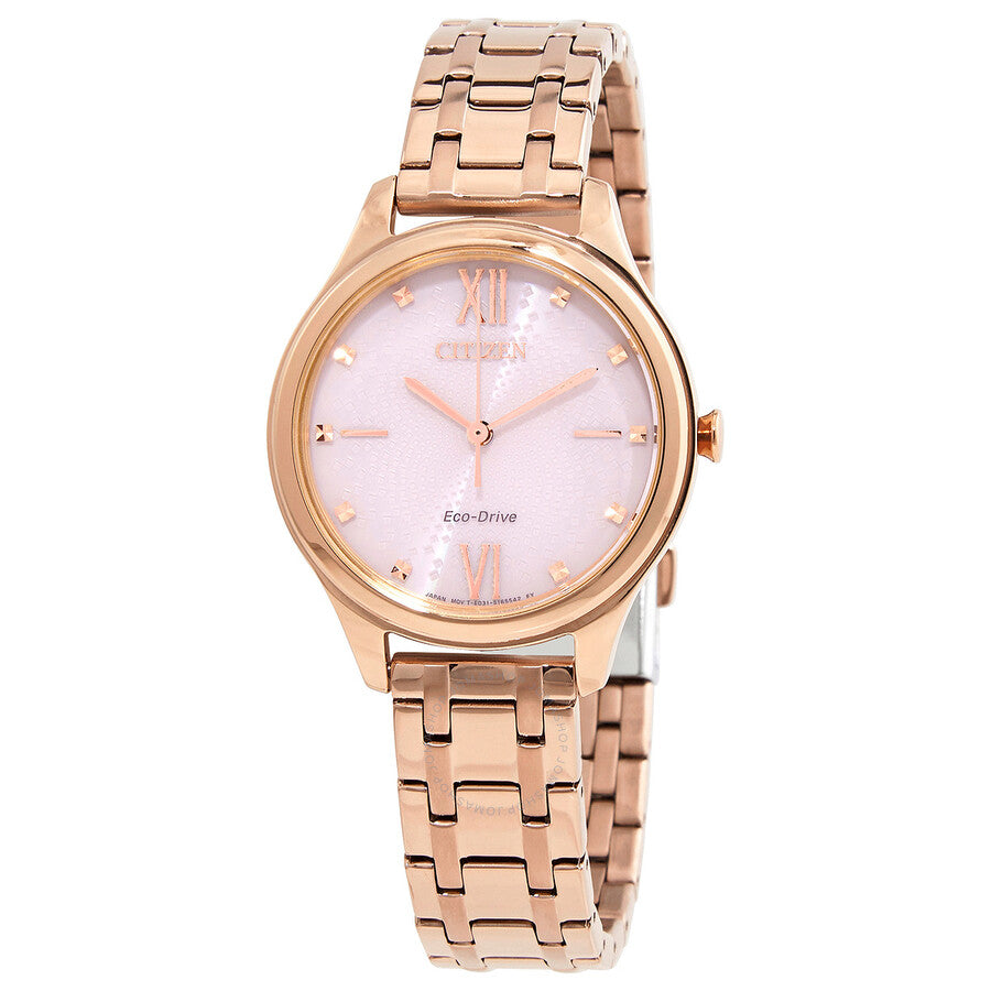 Citizen Eco-Drive Pink Dial Ladies Watch EM0503-75X - The Watches Men & Co