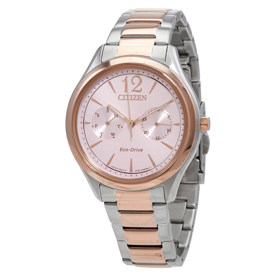 Citizen Eco-Drive Pink Dial Two-tone Ladies Watch FD4026-81X - The Watches Men & Co