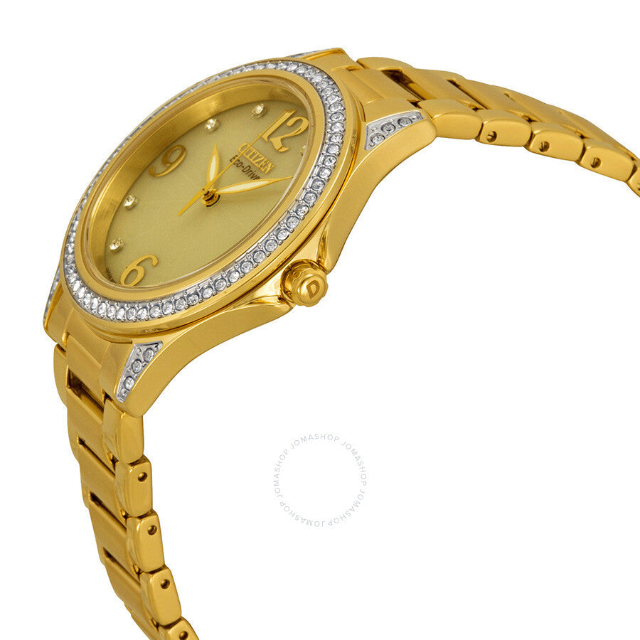 Citizen Eco-Drive POV Champagne Dial Gold-tone Ladies Watch EM0232-54P