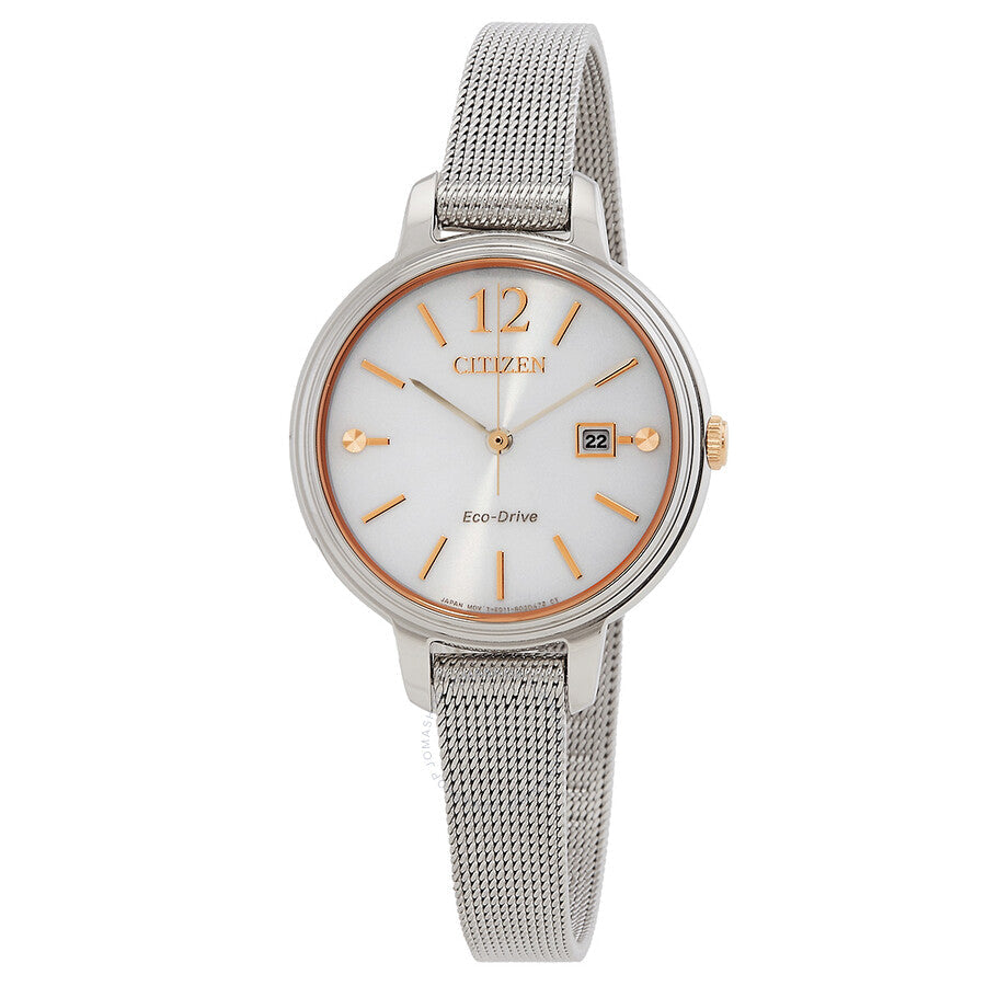 Citizen Eco-Drive Silver Dial Ladies Watch EW2441-77A - The Watches Men & Co