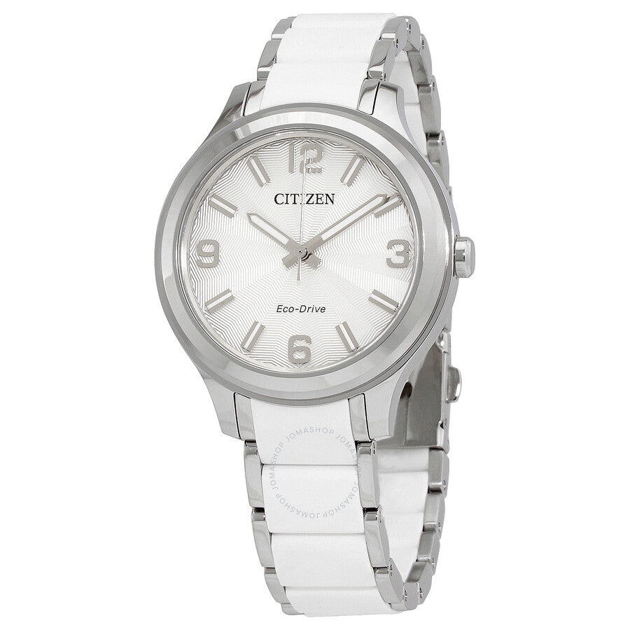 Citizen Eco-Drive Silver Dial Stainless Steel Ladies Watch FE7071-84A - The Watches Men & Co