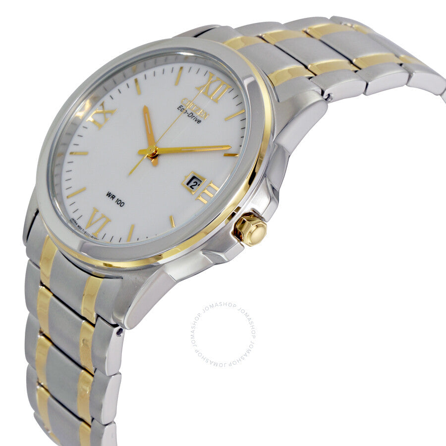 Citizen Eco Drive Silver Dial Two-tone Stainless Steel Men's Watch BM7264-51A