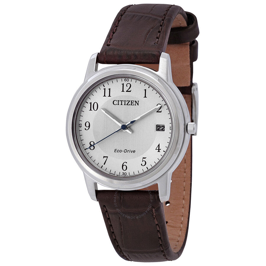 Citizen Eco-Drive White Dial Brown Leather Ladies Watch FE6011-14A - The Watches Men & Co
