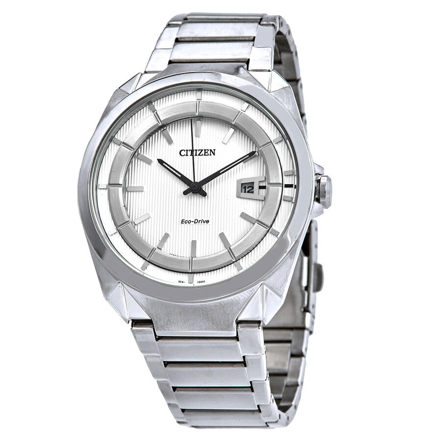 Citizen Eco-Drive White Dial Stainless Steel Men's Watch AW1010-57B