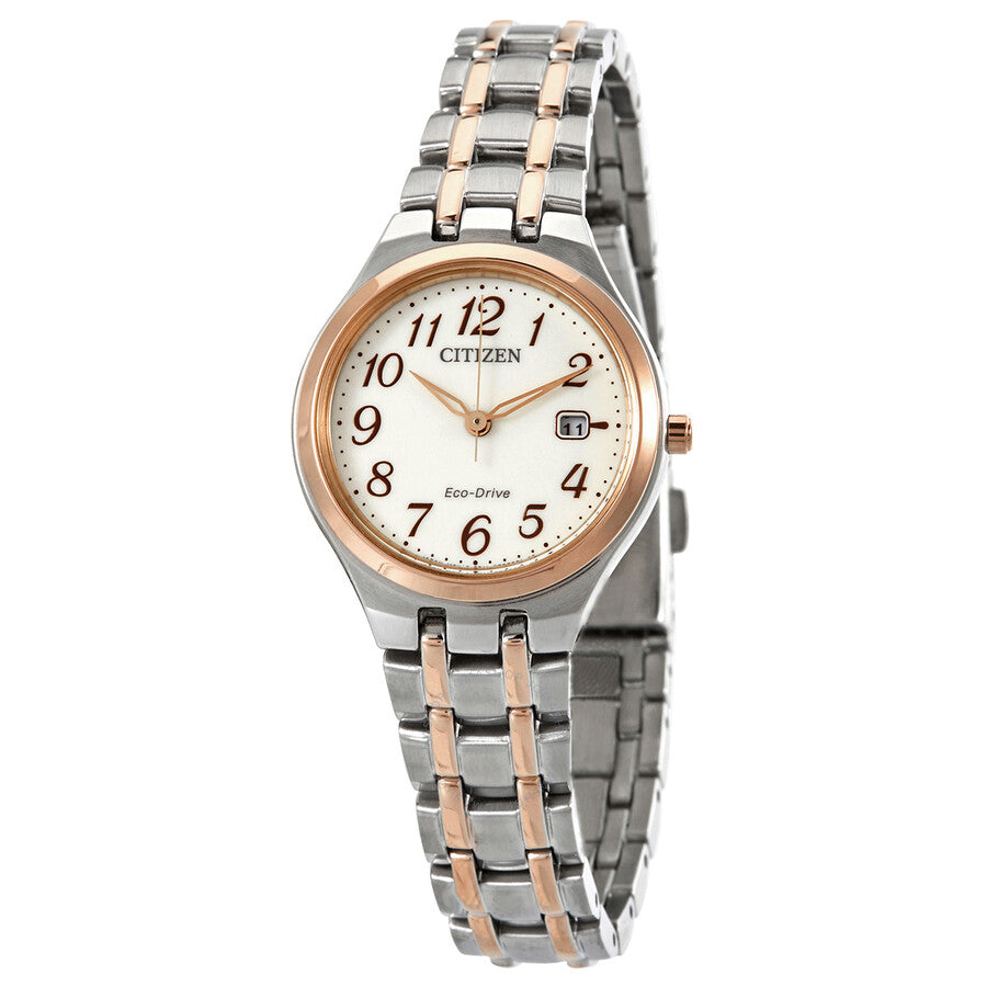 Citizen Eco-Drive White Dial Two-tone Ladies Watch EW2486-87A - The Watches Men & Co