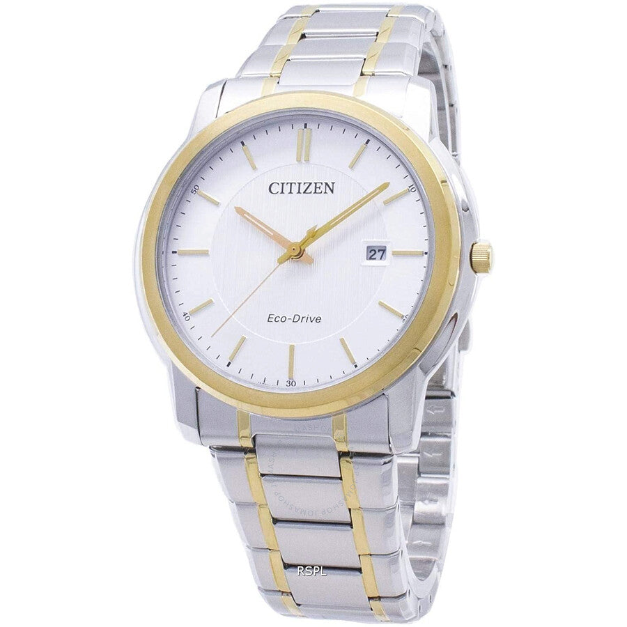 Citizen Eco-Drive White Dial Two-tone Men's Watch AW1216-86A - The Watches Men & Co