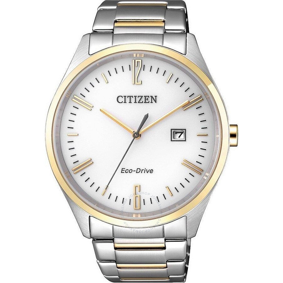 Citizen Eco-Drive White Dial Two-tone Men's Watch BM7354-85A - The Watches Men & Co