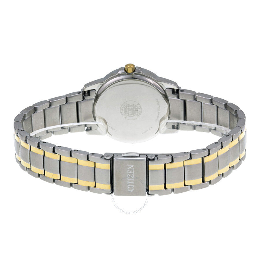 Citizen Eco Drive EW1914-56A Reloj para mujer de acero inoxidable en dos tonos con esfera blanca