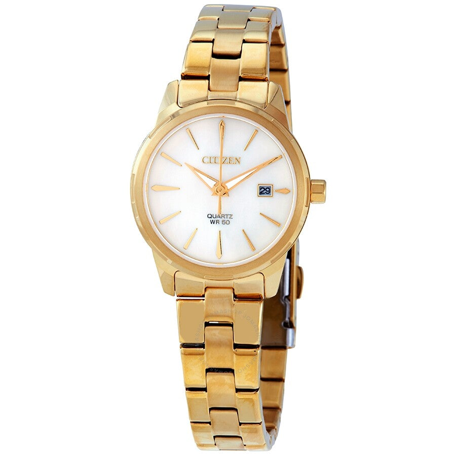 Reloj Citizen Elegance con esfera de nácar para mujer en tono dorado EU6072-56D