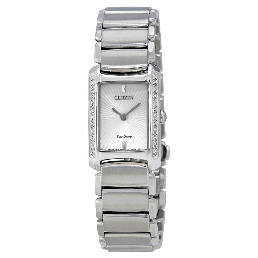 Citizen Euphoria Eco-Drive White Diamond Bezel Stainless Steel Ladies Watch EG2960-57A