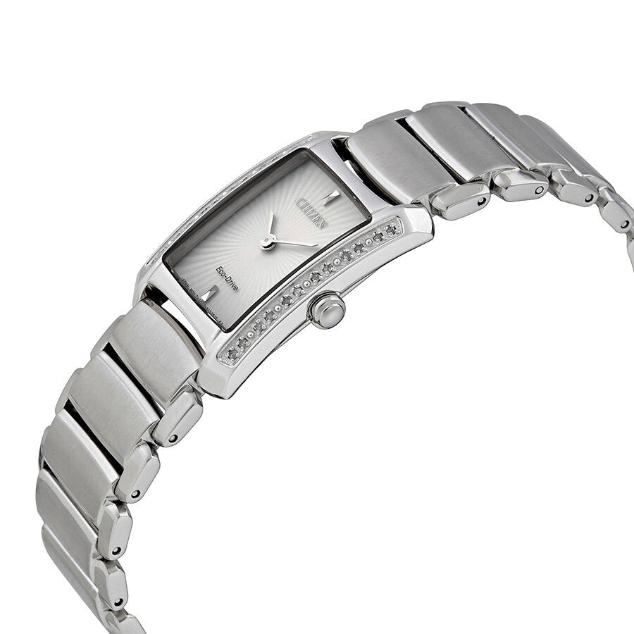 Citizen Euphoria Eco-Drive White Diamond Bezel Stainless Steel Ladies Watch EG2960-57A