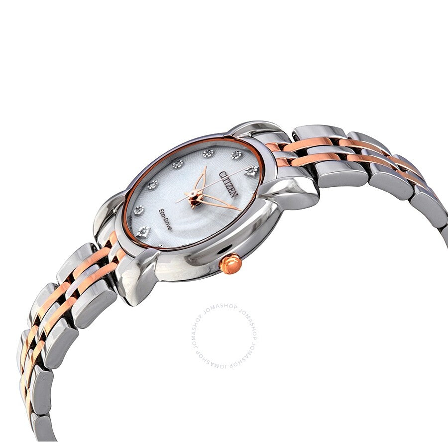 Citizen Jolie Eco-Drive White Dial Ladies Two Tone Watch EM0716-58A
