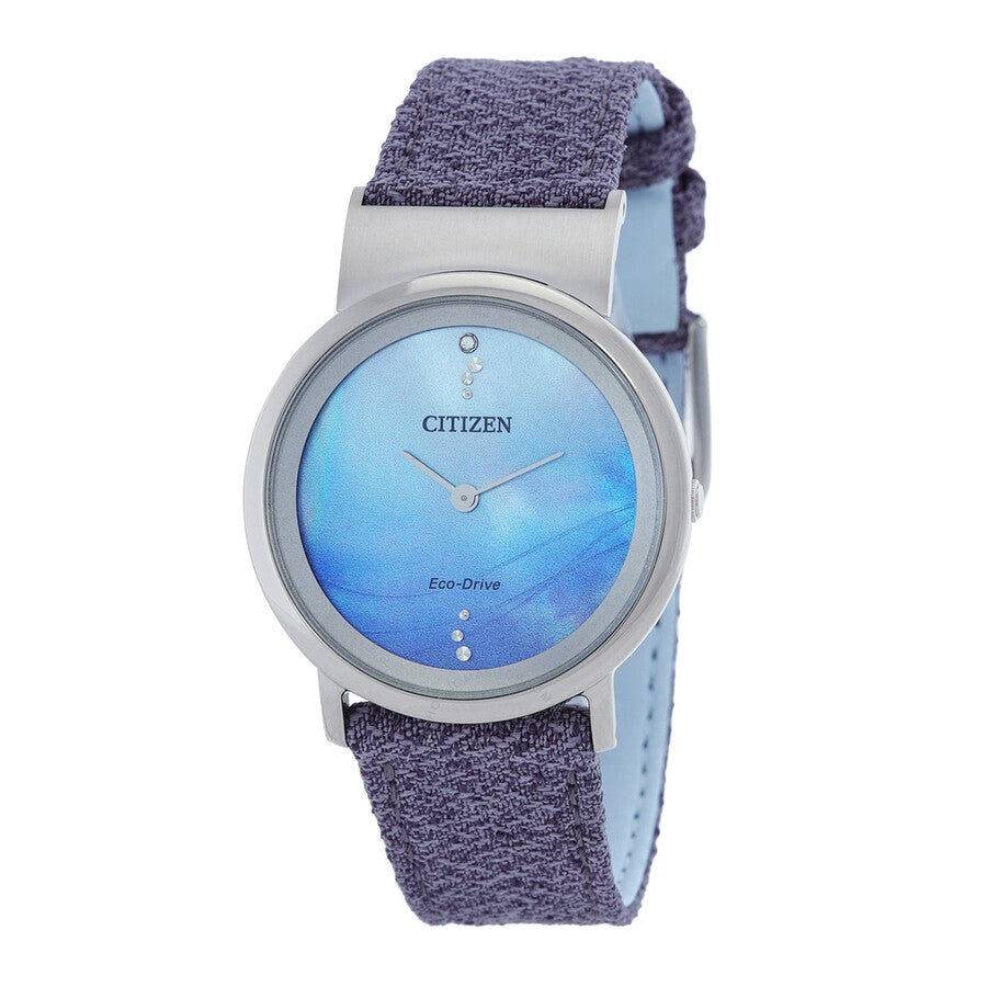 Citizen L Eco-Drive Blue Dial Ladies Watch EG7071-03L - The Watches Men & Co