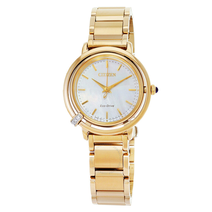 Citizen L Eco-Drive Mother of Pearl Dial Ladies Watch EM1092-64D - The Watches Men & Co