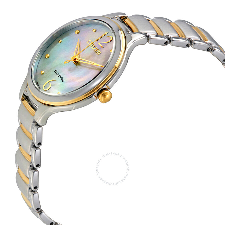 Citizen L Mother Of Pearl Dial Ladies Two Tone Watch EM0554-58N