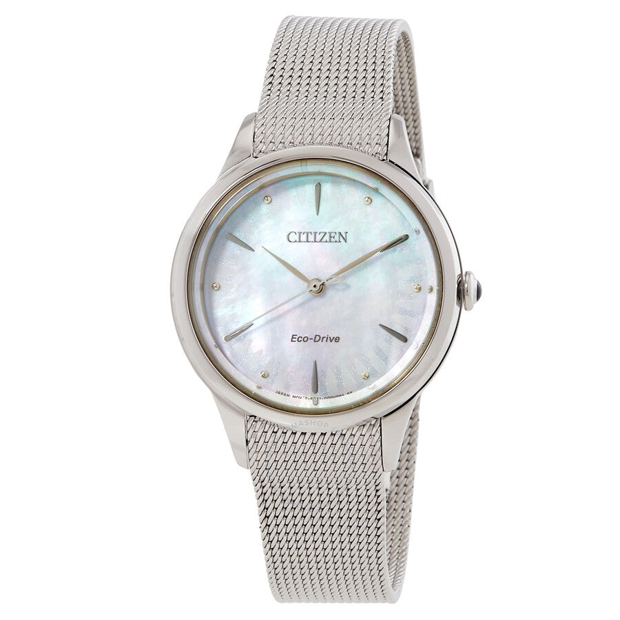 Citizen L Series Eco-Drive Mother of Pearl Dial Ladies Watch EM1150-86D - The Watches Men & Co