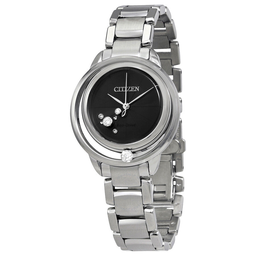 Reloj Citizen L Sunrise Solitare con esfera de diamante negro para mujer EW5520-50E