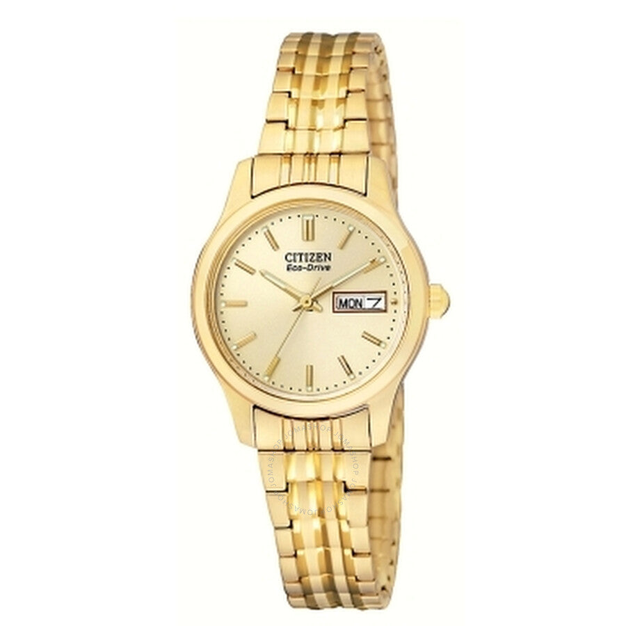 Citizen Ladies Eco-Drive Flexible Band Gold-tone Watch EW3152-95P - The Watches Men & Co
