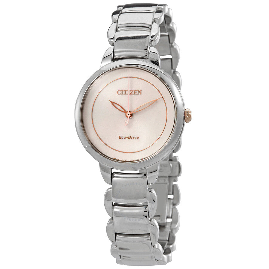 Citizen Ladies Pink Dial Eco-Drive Silver-tone Watch EM0676-85X - The Watches Men & Co