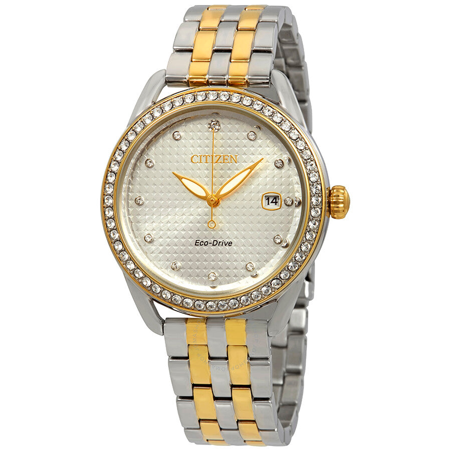 Citizen LTR Crystal Silver Dial Two-tone Ladies Watch FE6114-54A