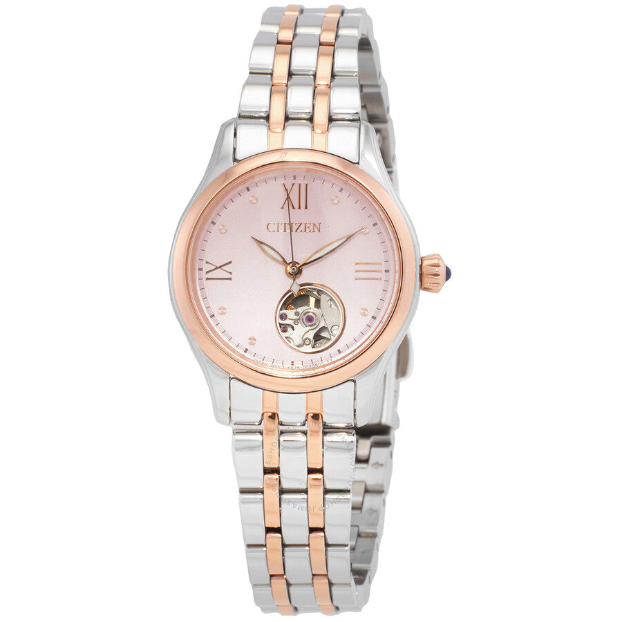 Citizen Luna Automatic Pink Dial Two-Tone Ladies Watch PR1044-87X - The Watches Men & Co
