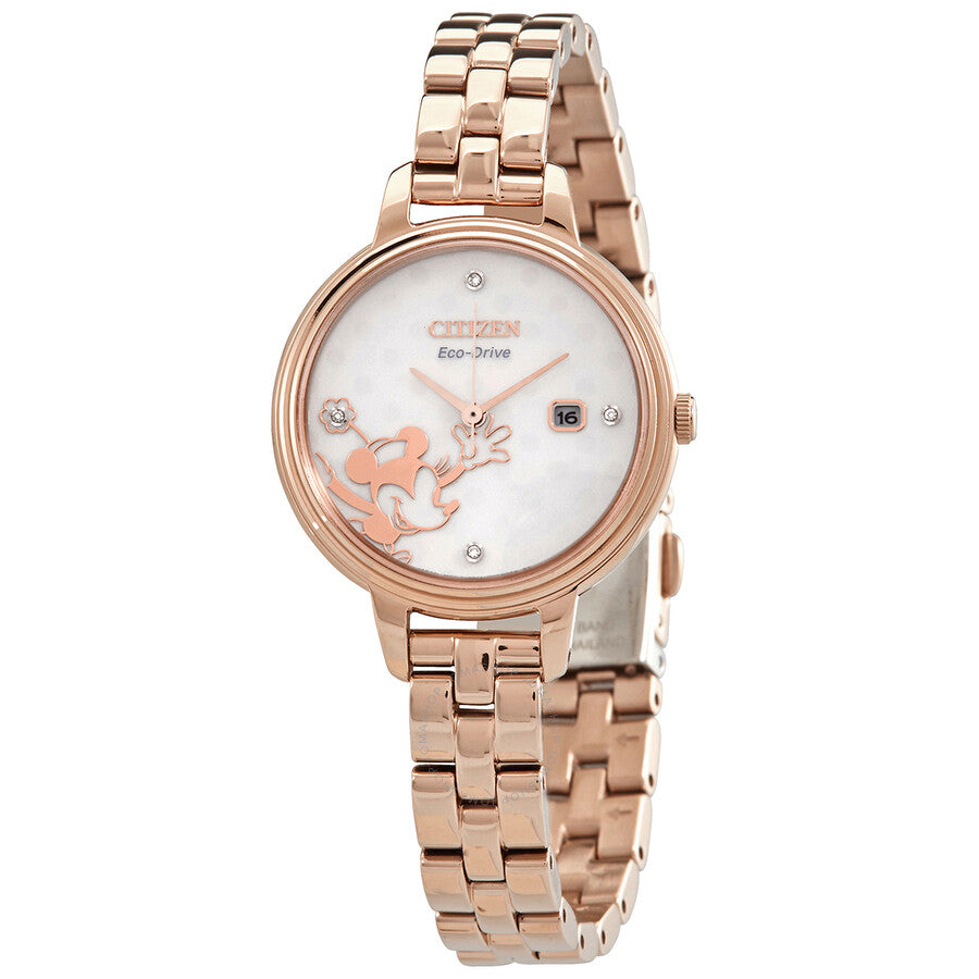 Citizen Minnie Mouse Diamond Silver Dial Ladies Watch EW2448-51W - The Watches Men & Co