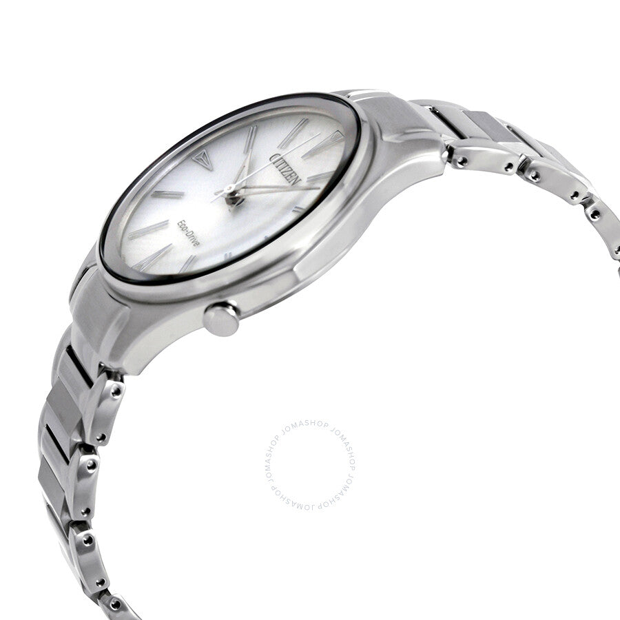 Citizen Modena Eco-Drive Reloj de acero inoxidable para mujer con esfera plateada EM0590-54A