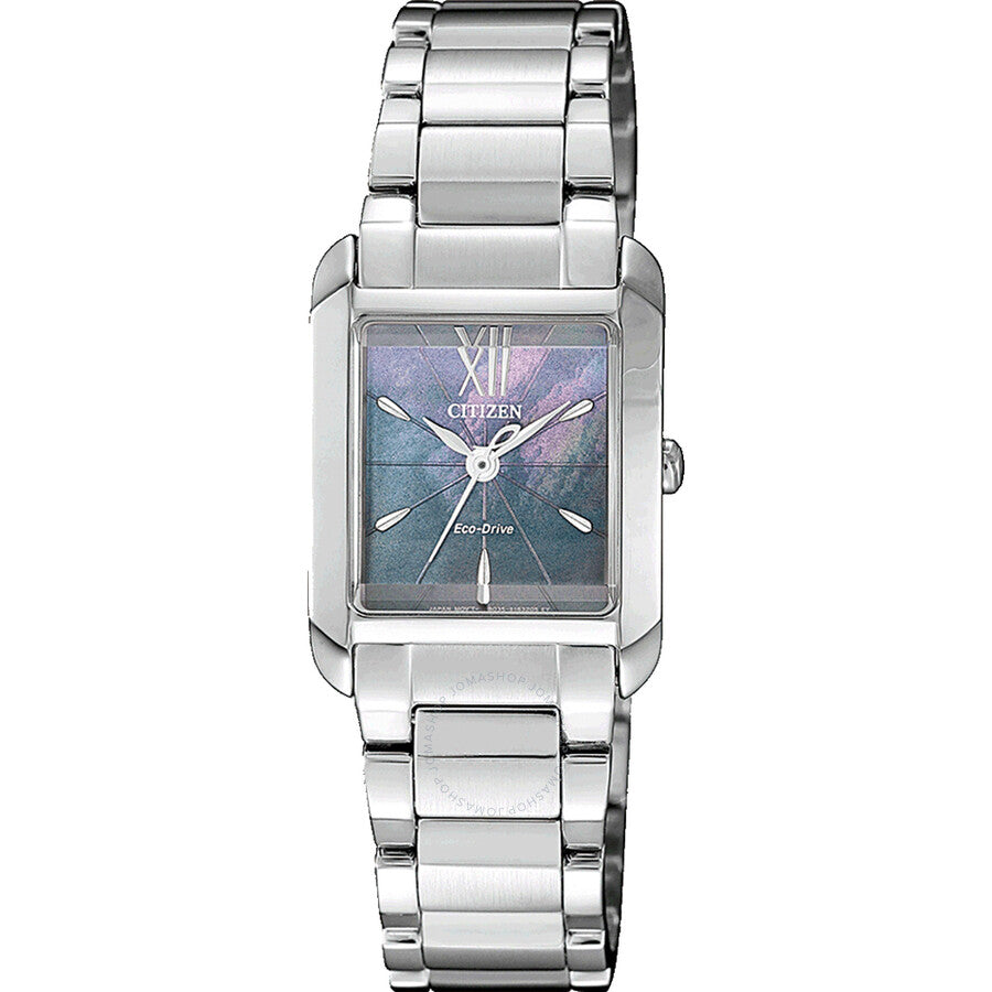 Citizen Mother of Pearl Blue Dial Ladies Eco-Drive Watch EW5551-81N - The Watches Men & Co