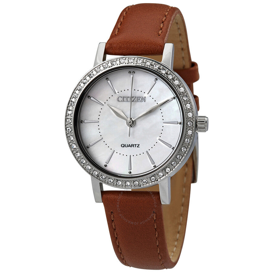 Citizen Mother of Pearl Dial Quartz Ladies Watch EL3040-12D - The Watches Men & Co